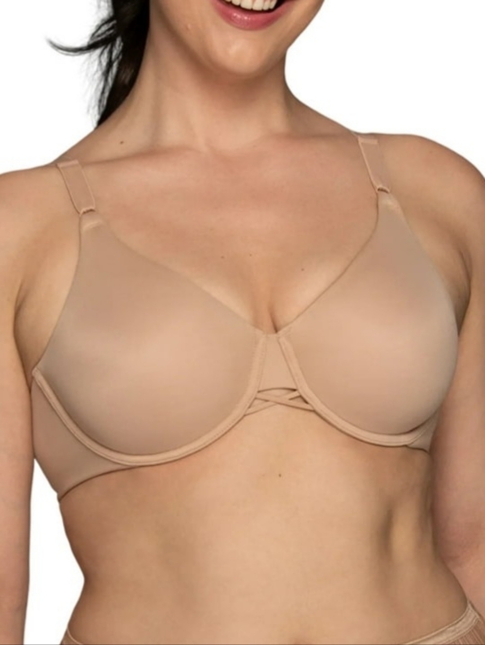 Sz 44DDD Nude Vanity Fair Radiant Collection 2-ply Back Smoothing Underwire Bra